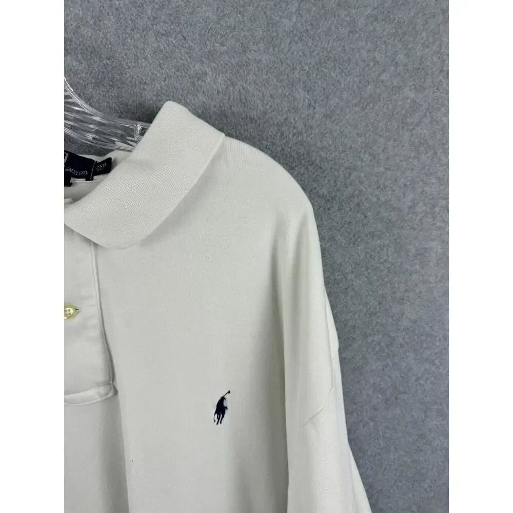 Polo Ralph Lauren Polo Shirt Men's 2XB Big & Tall White Short Sleeve Preppy Golf